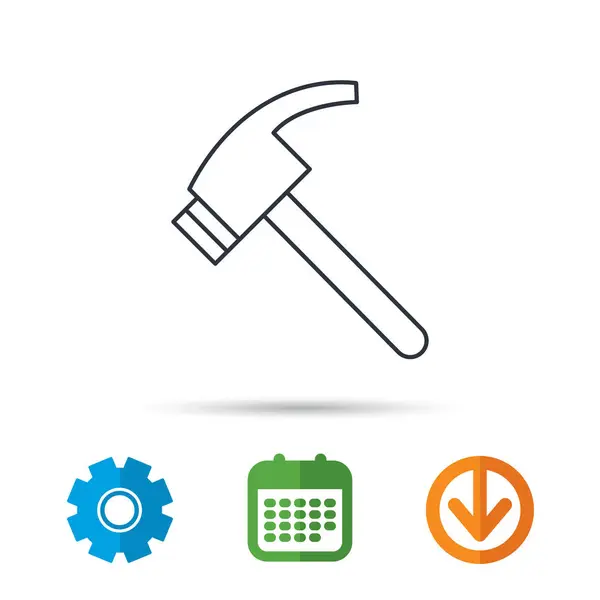 Hammer icon. Repair or fix tool sign. — Stock Vector