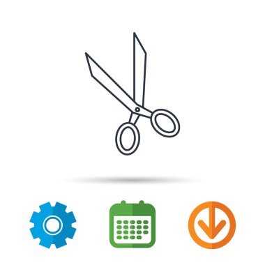 Terzi makas simgesi. Kuaförlük işareti.