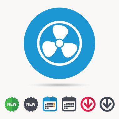 Havalandırma simgesi. Hava havalandırma veya fan işareti.