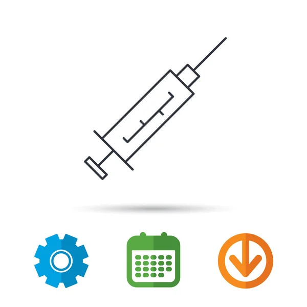 Syringe icon. Injection or vaccine instrument. — Stock Vector