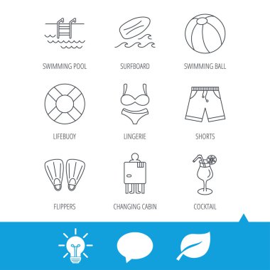 Sörf tahtası, Yüzme Havuzu ve gövdeleri simgeler.