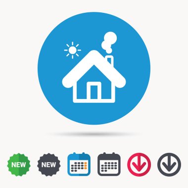 Ev simgesini. Ev bina oturum.