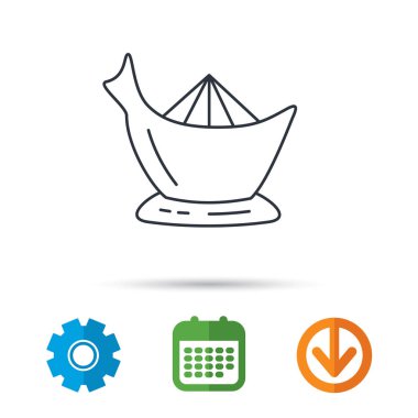 Meyve sıkacağı simgesi. Sıkacağı işareti.