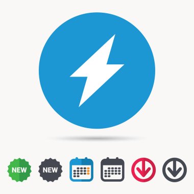 Yıldırım ikonuna. Elektrik enerji güç işareti.