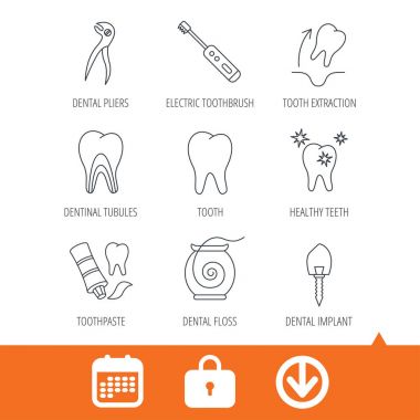 Diş çekimi, elektrikli diş fırçası simgeler.