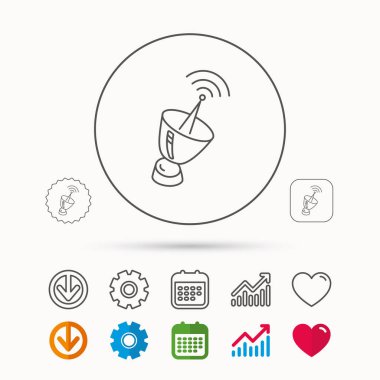 Anten simgesi. Sputnik uydu işareti.