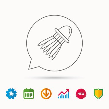 Raketle simgesi. Badminton Spor donatımı.