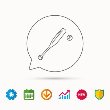 Beyzbol sopasıyla topu simgesi. Profesyonel spor.