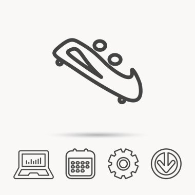 Simge yarış kızağı. İki kişilik kızak işareti.