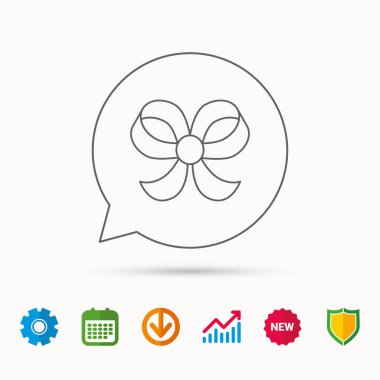 Yay simgesi. Hediye yay-mil işareti.