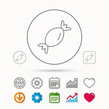 Şeker simgesi. Tatlı şeker lolipop işareti.