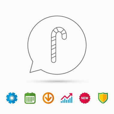 Şeker kamışı simgesi. Tatlı şeker lolipop işareti.