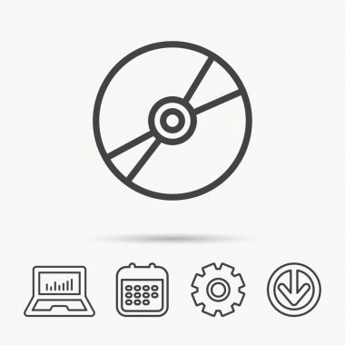 CD veya Dvd simgesini. Multimedya işareti.