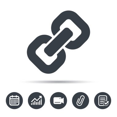 Zincir simgesi. Internet web köprü işareti.