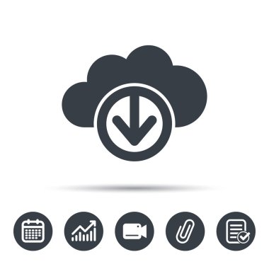 Bulut simgesinden indirin. Veri depolama işareti.