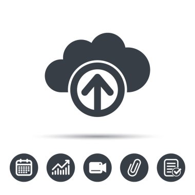 Bulut simgesinden yükleyin. Veri depolama işareti.