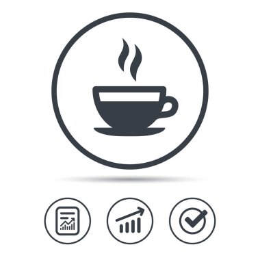 Kahve fincanı simge. Sıcak çay içmek işareti.