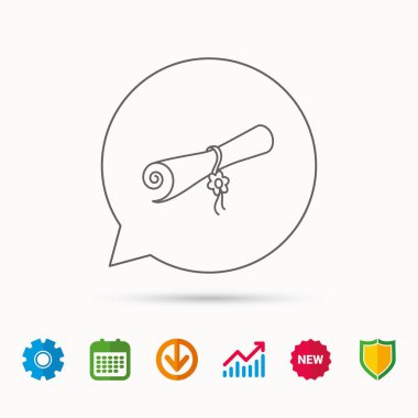 Diploma simgesi. Mezuniyet belge işareti.