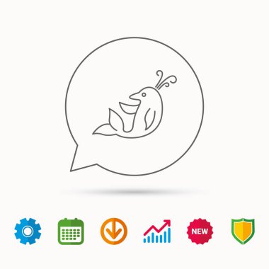 Yunus simgesi. Deniz memeli işareti.