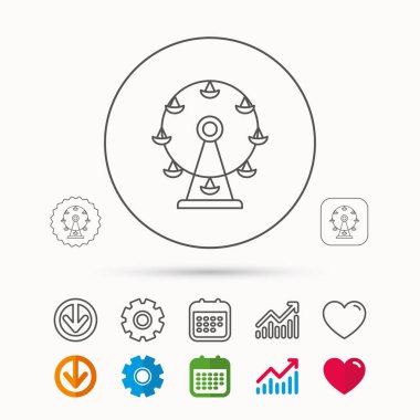 Dönme dolap simgesi. Eğlence Parkı işaret.