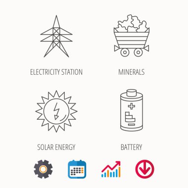 Güneş enerjisi, pil ve mineraller.