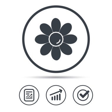 Çiçek simgesi. Çiçekçi bitki yaprakları işareti ile.