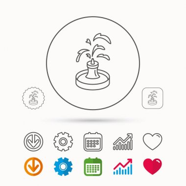 Çeşme simgesi. Park işaret içinde su.