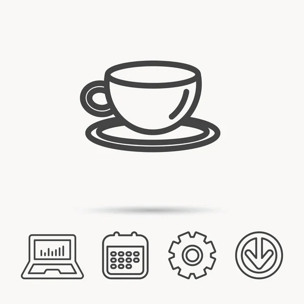 Icona della tazza di caffè. Segno di tè o bevanda calda . — Vettoriale Stock