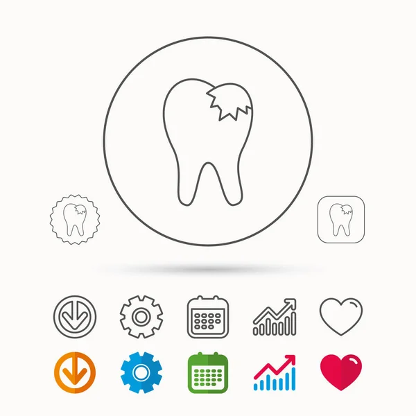 Ikona wypełniaczy dentystycznych. Odbudowa zęba znak. — Wektor stockowy