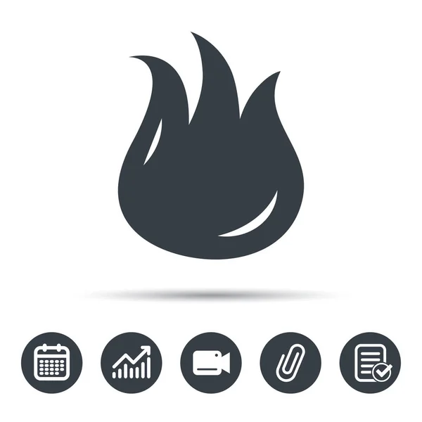 Fire icon. Blazing bonfire flame sign. — Stock Vector