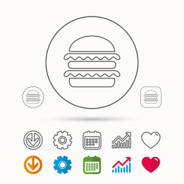 Hamburger simgesi. Fast food işareti.