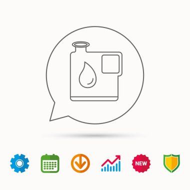 Bidon simgesi. Damla işaretiyle benzin yakıt olabilir.