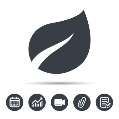 Yaprak simgesi. Taze organik ürün işareti.