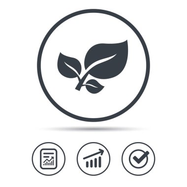 Yaprak simgesi. Taze organik ürün işareti.