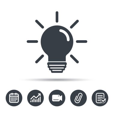 Ampul simgesi. Lamba aydınlatma işareti.