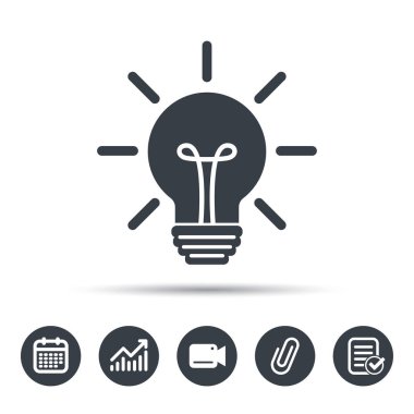 Ampul simgesi. Lamba aydınlatma işareti.