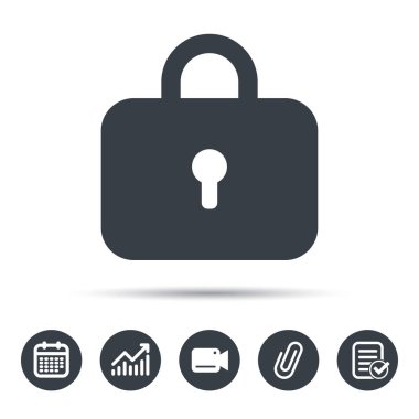 Kilit simgesi. Gizlilik soyunma işareti.