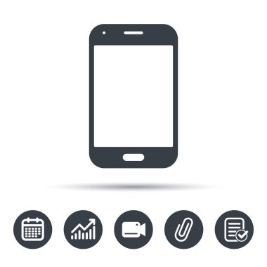 Akıllı telefon simgesi. Cep telefonu iletişim.