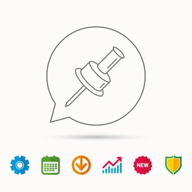 Raptiye simgesini. PIN aracı işareti.