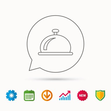 Resepsiyon zil simgesini. Otel hizmeti işareti.