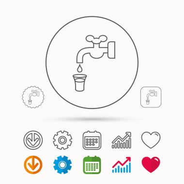 Su simge kaydetmek. Damla işaretiyle vinç.