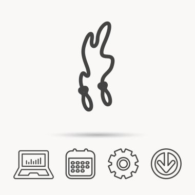 Atlama ipi simgesi. Spor araç işareti atlama.