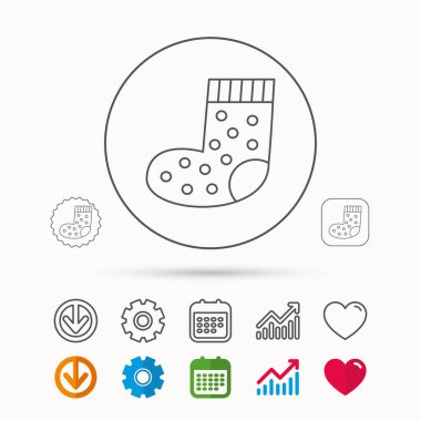 Çorap simgesi. Bebek iç çamaşırı işareti.