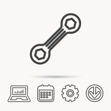 Anahtar aracı simgesini. Tamir servisi işareti.