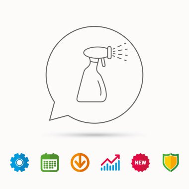 Sprey şişe simge temizlik. Aracı oturum yıkama.