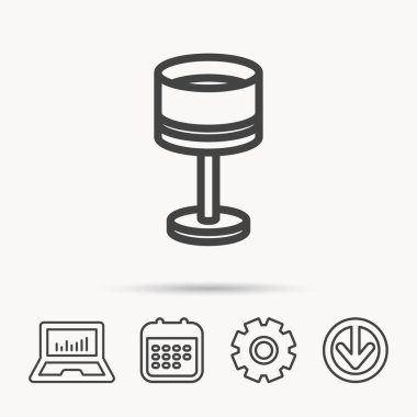 Masa lambası simgesi. Resepsiyon ışık işareti.