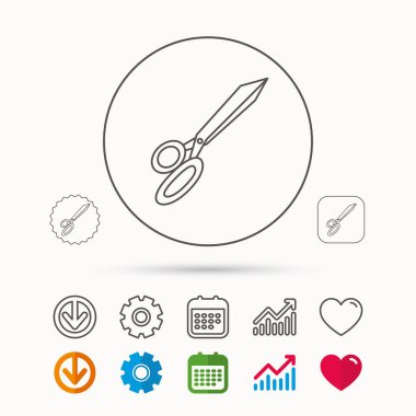 Terzi makas simgesi. Kuaförlük işareti.