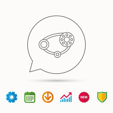 Zamanlama kemer simgesi. Jeneratör kayış işareti.