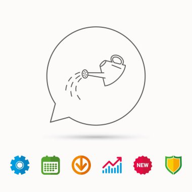 Sulama tenekesi simgesini. Bahçıvan ekipman işareti.