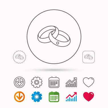 Alyans simgesi. Gelin ve damat takı.